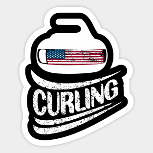 USA Curling rock Sticker